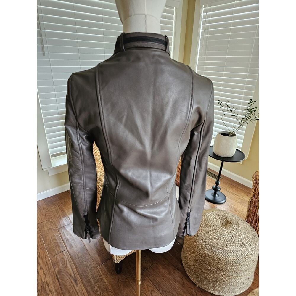 Soia & Kyo Genuine Lambskin Leather Jacket Women's XXS Moto Biker - Picture 8 of 16
